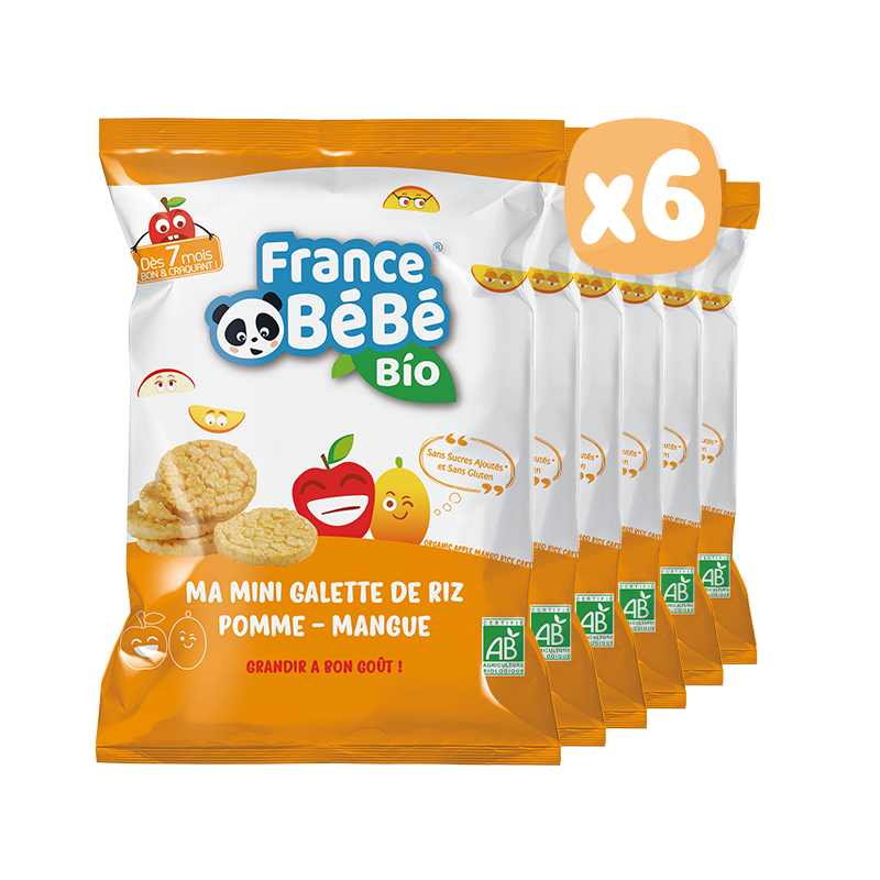 Minis Galettes De Riz Pomme Mangue Des 7 Mois Sans Sucres Ajoutes France Bebe Bio